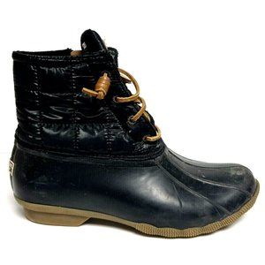 Sperry Womens Saltwater Rain Boots Black Size 9.5 M